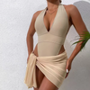 Mulheres de biquíni personalizadas se sente Soild Swimsuit Cover Up String String Beachwear Awear