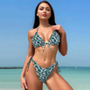 Padrão personalizável sem nas costas Bikini Beach Swimwear para mulheres