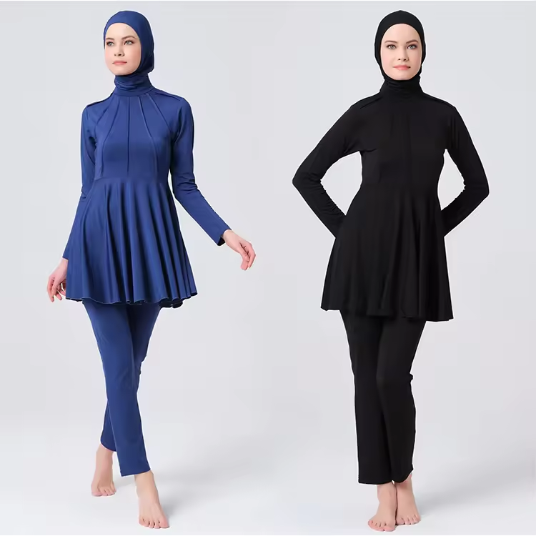Menas de banho Mulheres modestas de roupas de banho completas praia árabe usa hijab burkini roupas de banho de maiô