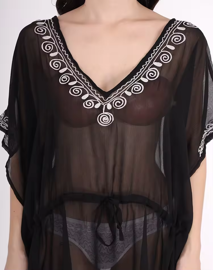 Novo design bordado em estilo elegante lantejous kaftan caftan top woman blusa um tamanho