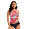 Logo Tankini personalizado com cobertura de biquíni 2pcs Salia de cordão de praia vestir roupas de banho feminino