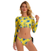 Mulheres de duas peças, guarda de banho de roupas de banho de maiô de banho de banho com Rashguard Gril Rashguard