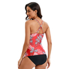 Logo Tankini personalizado com cobertura de biquíni 2pcs Salia de cordão de praia vestir roupas de banho feminino