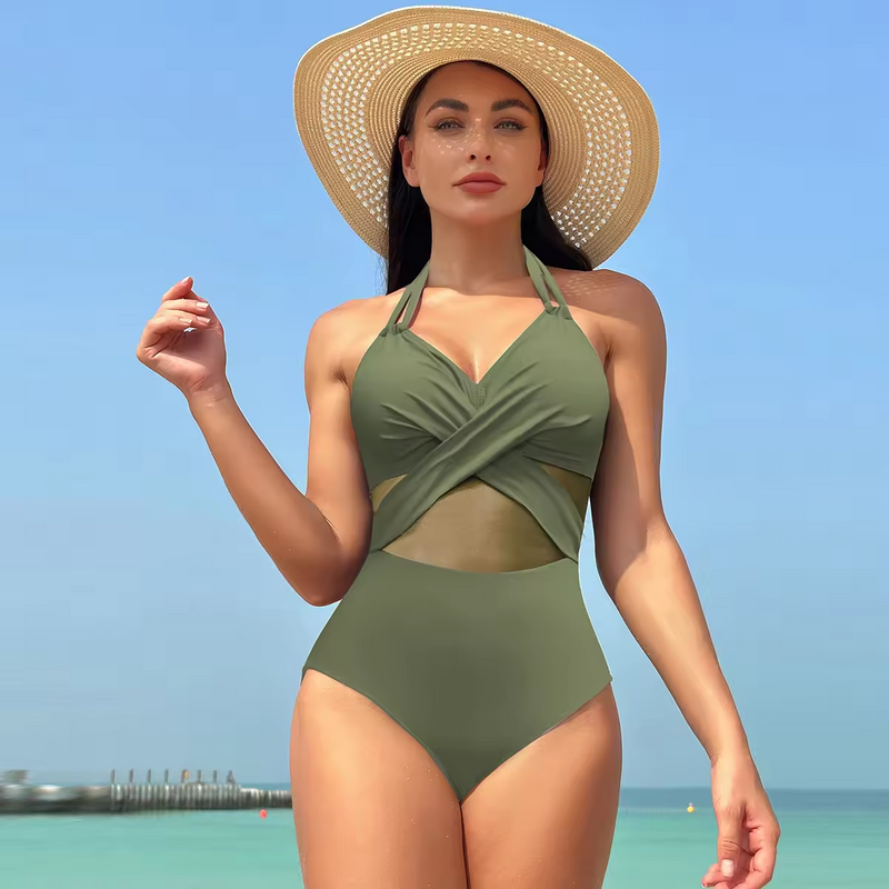 Summer New Women Women One Piece Swimsuit Black Color Swimming Suit