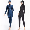 Fantasia de natação feminino feminino muçulmano roupas de banho conservador vestem mulheres 3 peças de maiô