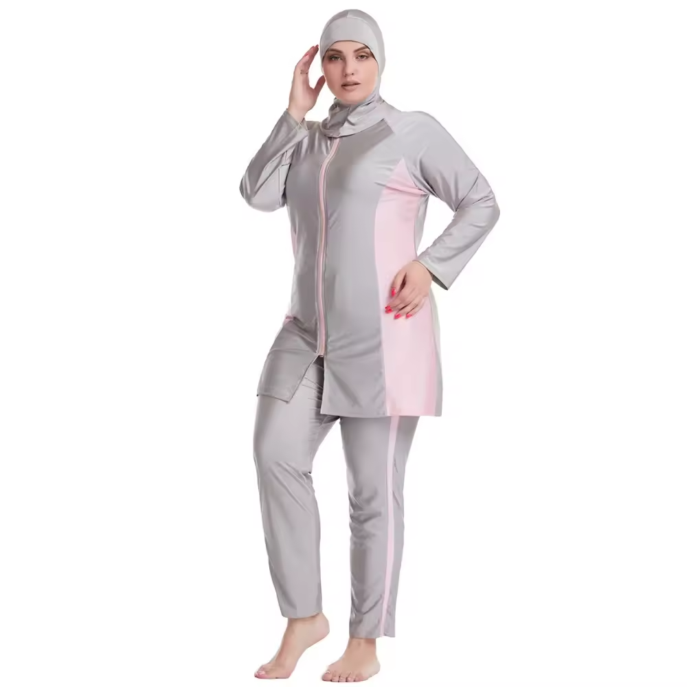 PLUS TAMANHO MUNIMIM SWIRO UM BURKINIS TAPE DO BAIO DE BAIO DE BAIO Cobertura completa de roupas de banho muçulmanas