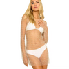 Mulheres praia -maia de maiô Shinstones Mesh Mesh Pool Swimwear