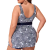 Plus size tankini conjunto colorblock bloqueio de duas peças de casca de casca de casca de maiô alto mano de banho de praia modesta